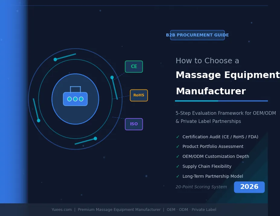 Featured image for B2B guide on selecting a massage equipment manufacturer with CE RoHS ISO certification criteria